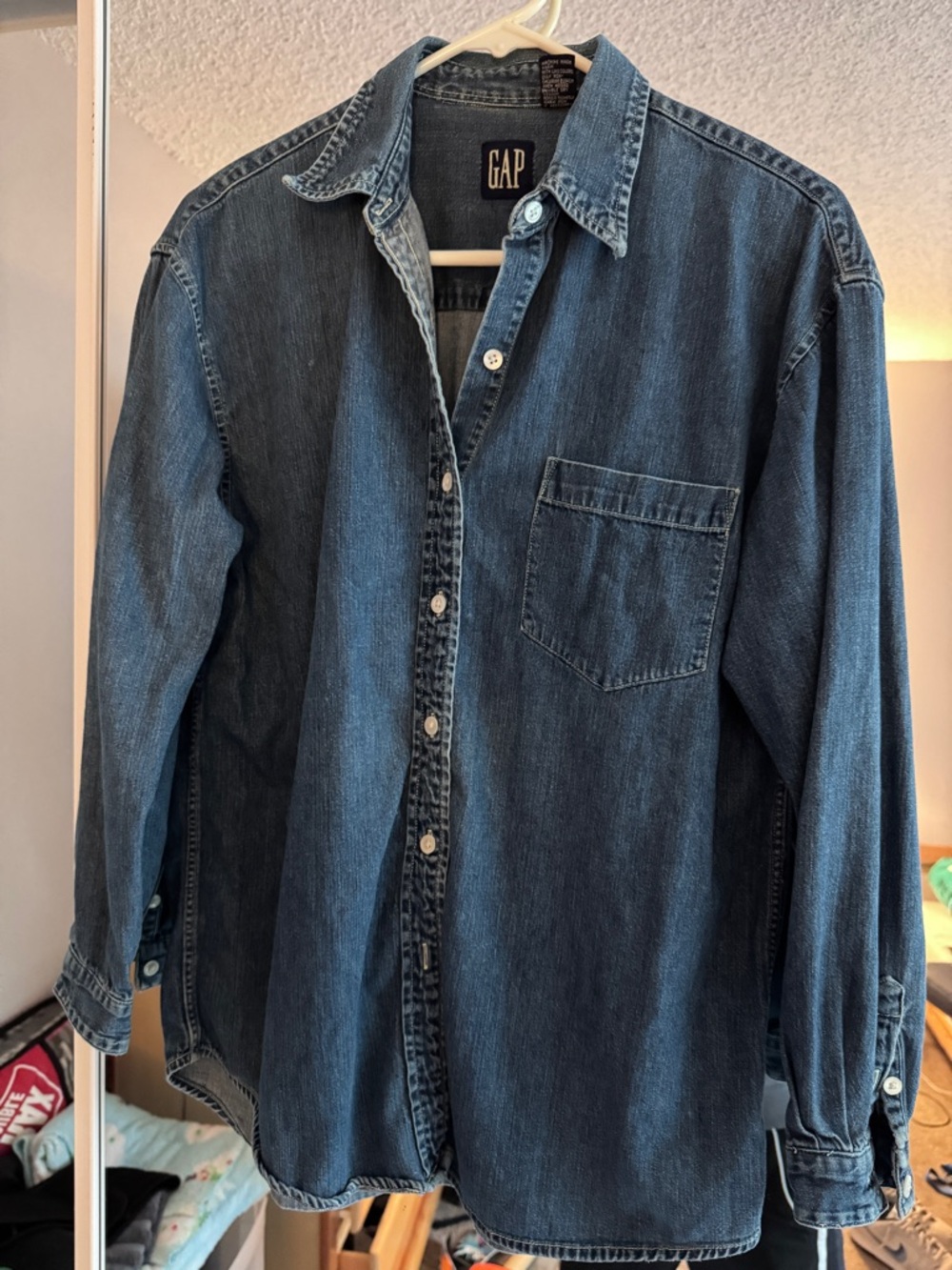 GAP Blue Denim Button-Up Shirt